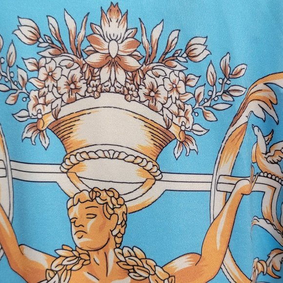 Versace style 3 Piece Stretchy Ensemble Jacket Crop Top Pant Medusa chic - Picture 11 of 16